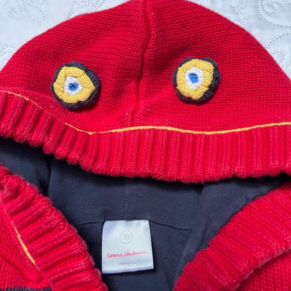Hanna Andersson Sweater Monster Jacket Size 6-12m - Picture 4 of 9